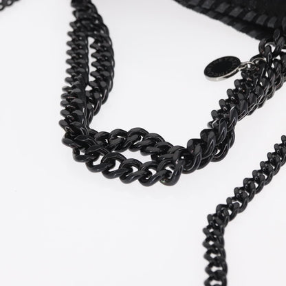 Stella McCartney Falabella Fold Over Bag Shaggy Deer, BLACK, POLYESTER, Shoulder bag