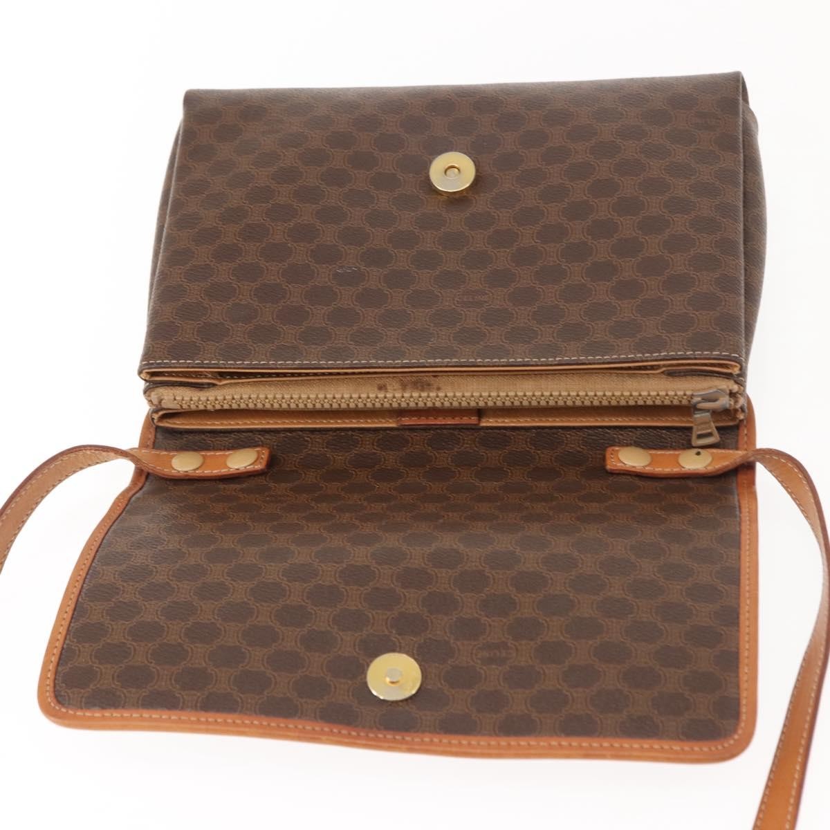 Celine Vintage Macadam Shoulder Bag Canvas, BROWN, CANVAS, Shoulder bag