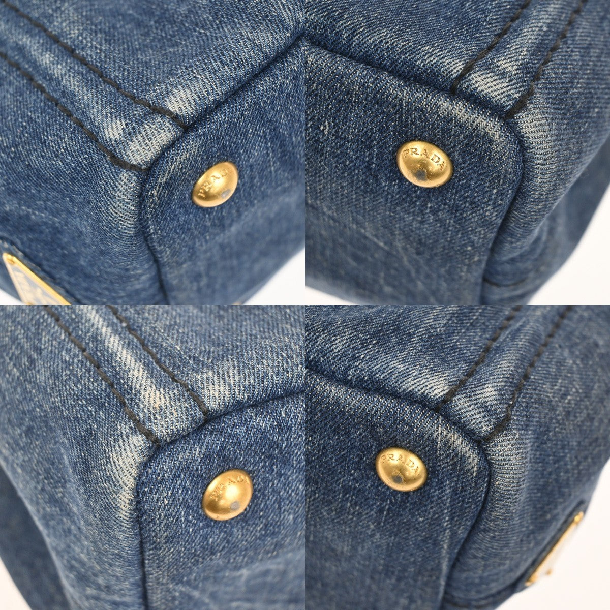 Prada Canapa Convertible Tote Denim, BLUE, DENIM_JEANS, Tote bag