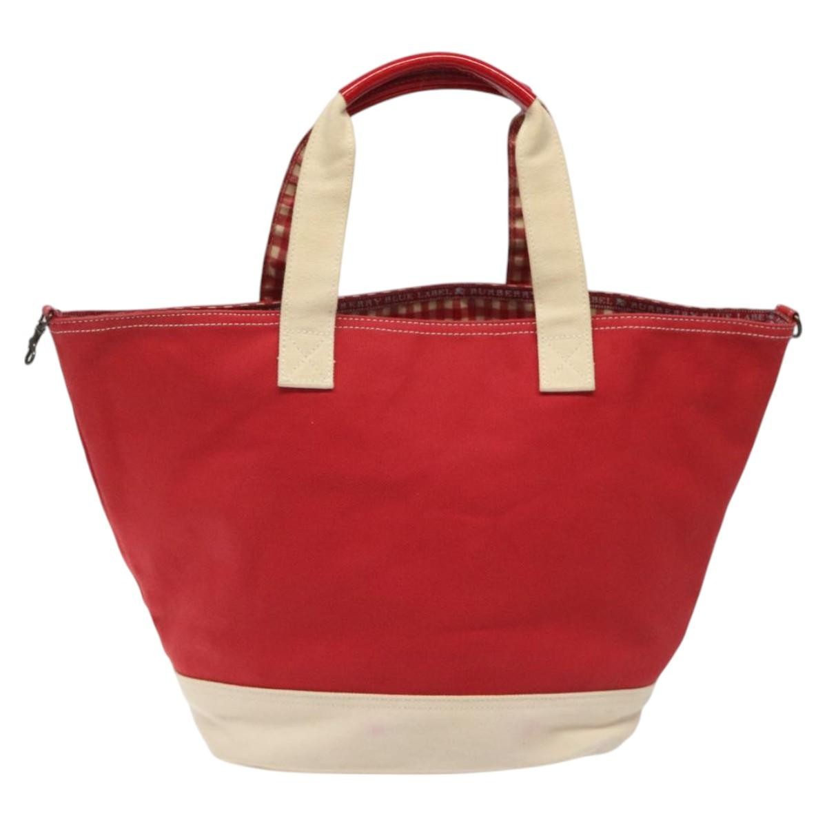 Burberry Blue Label Tote Bag Canvas, RED, CANVAS, Tote bag