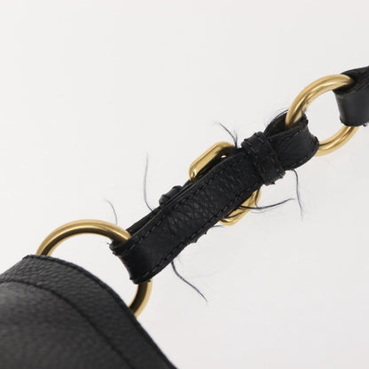 Prada Side Pocket Hobo Vitello Daino, BLACK, LEATHER, Shoulder bag