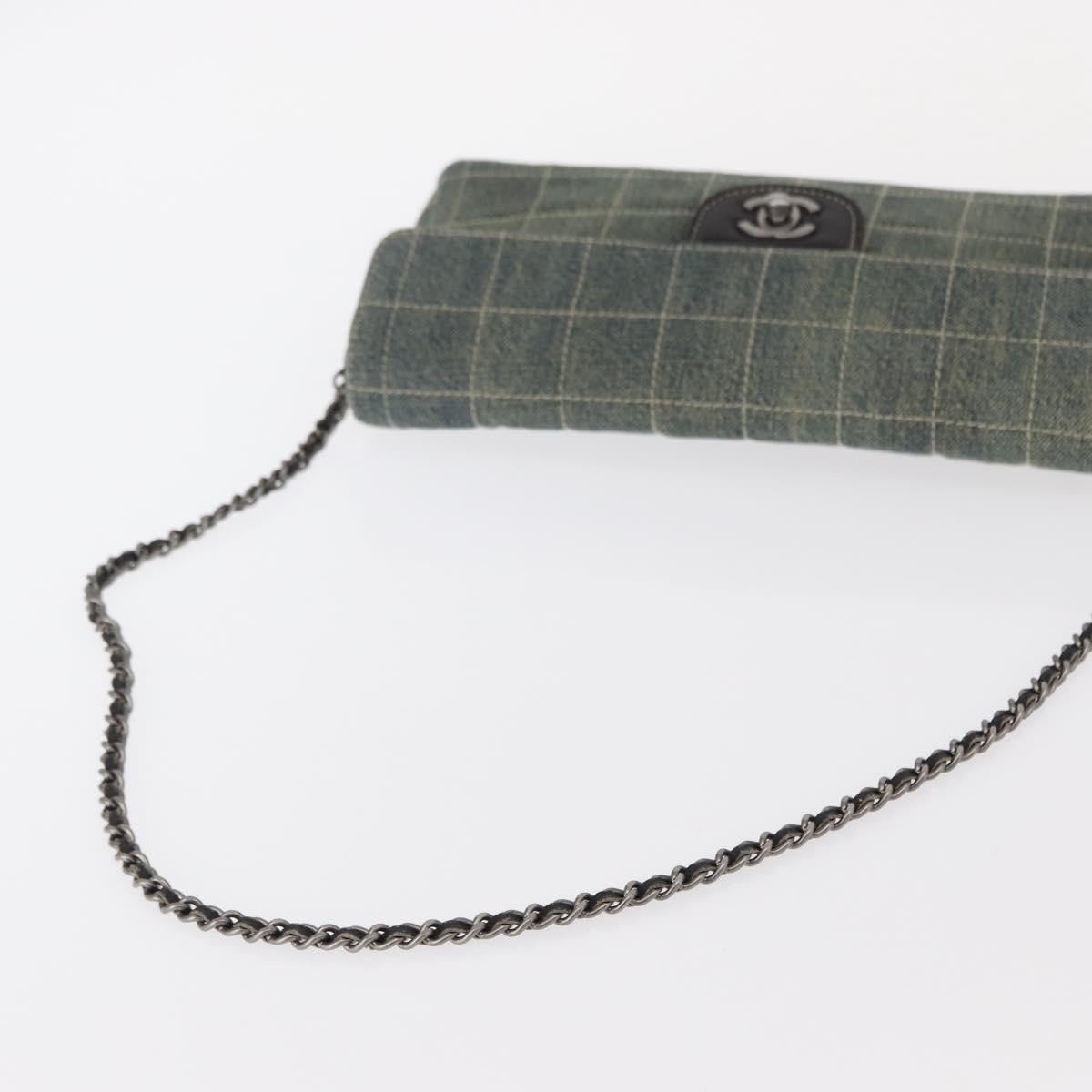 Chanel Chocolate Bar Flap Bag Quilted Denim, BLUE, DENIM_JEANS, Shoulder bag