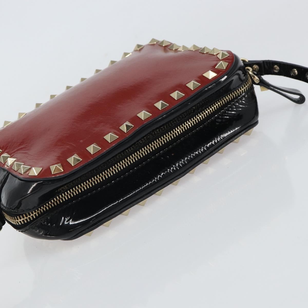 Valentino Garavani Rockstud Chain Camera Crossbody Bag Patent leather, RED, PATENT_LEATHER, Clutche & pouche
