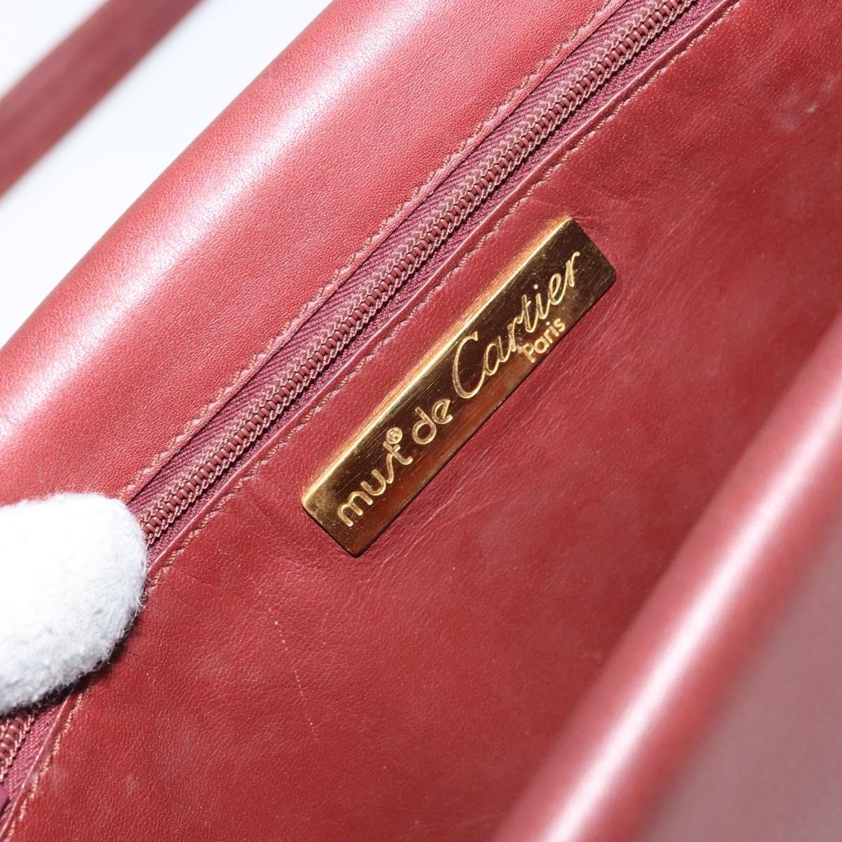 cartier Must de Cartier Shoulder Bag Leather, BURGUNDY, LEATHER, Shoulder bag