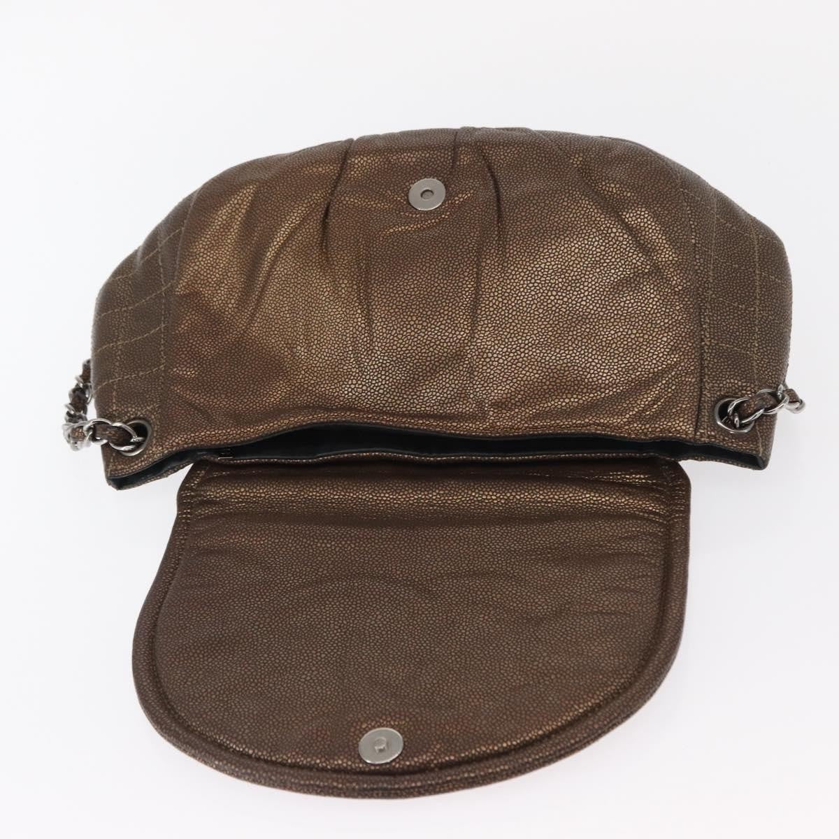 Chanel Timeless Half Moon Flap Bag Caviar, BROWN, LEATHER, Shoulder bag