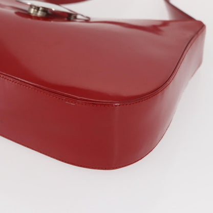Salvatore Ferragamo Gancini Shoulder Bag Leather, RED, PATENT_LEATHER, Shoulder bag