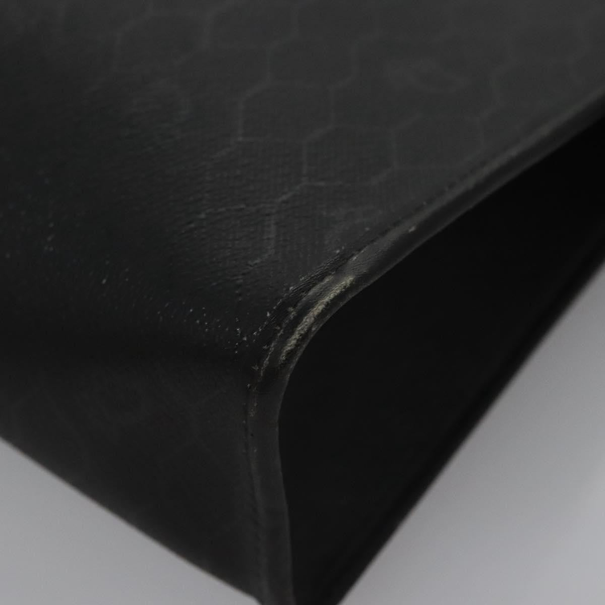 Christian Dior Vintage Honeycomb Zip Pouch Coated Canvas, BLACK, CANVAS, Clutche & pouche