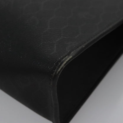 Christian Dior Vintage Honeycomb Zip Pouch Coated Canvas, BLACK, CANVAS, Clutche & pouche