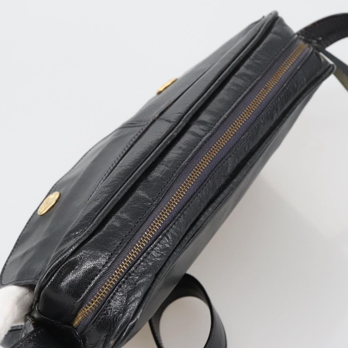 Celine Shoulder Bag Leather, BLACK, LEATHER, Shoulder bag