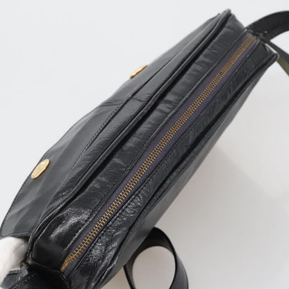 Celine Shoulder Bag Leather, BLACK, LEATHER, Shoulder bag