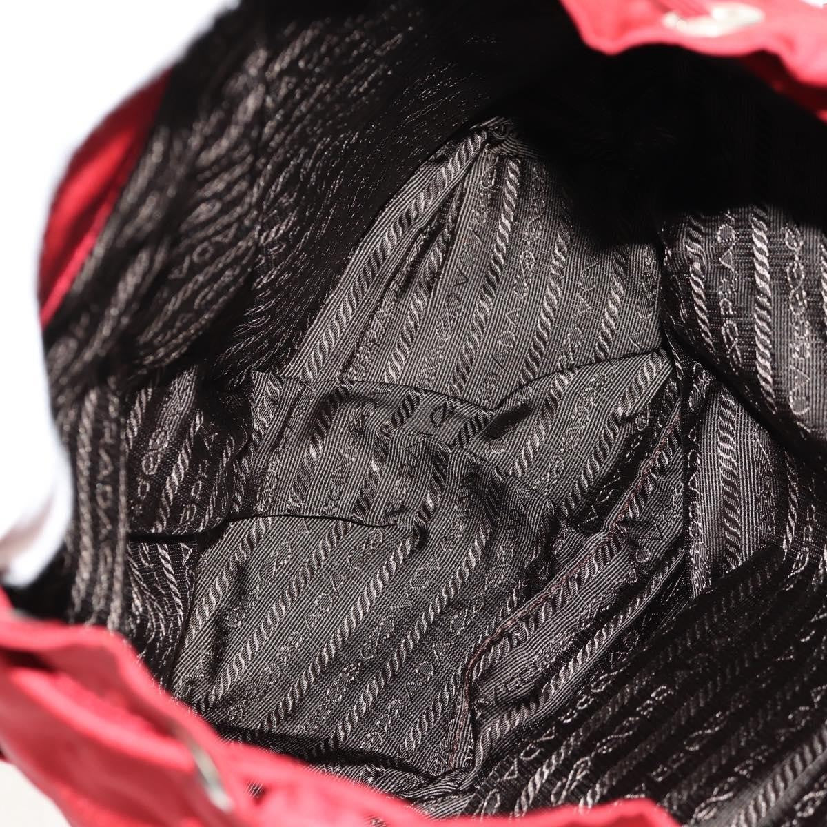 Prada Vela Double Front Pocket Backpack Tessuto with Saffiano Leather, RED, NYLON, Backpack