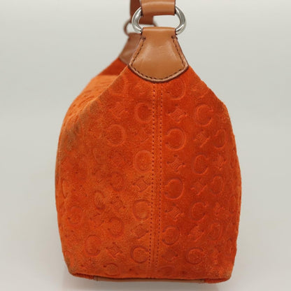 Celine C Macadam Handbag Suede, ORANGE, SUEDE, Handbag