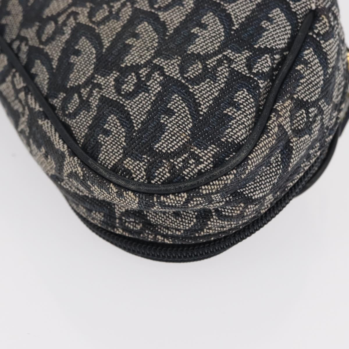 Christian Dior Saddle Zip Pouch Diorissimo Canvas, NAVY, CANVAS, Clutche & pouche
