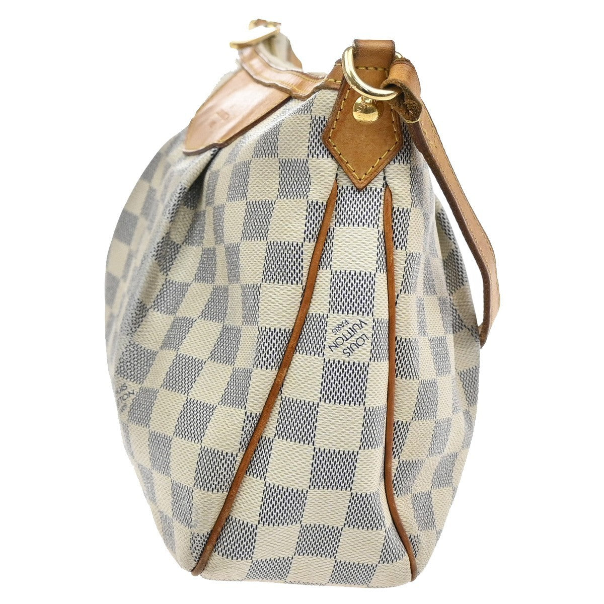 Louis Vuitton Siracusa Handbag Damier, WHITE, LEATHER, Shoulder bag