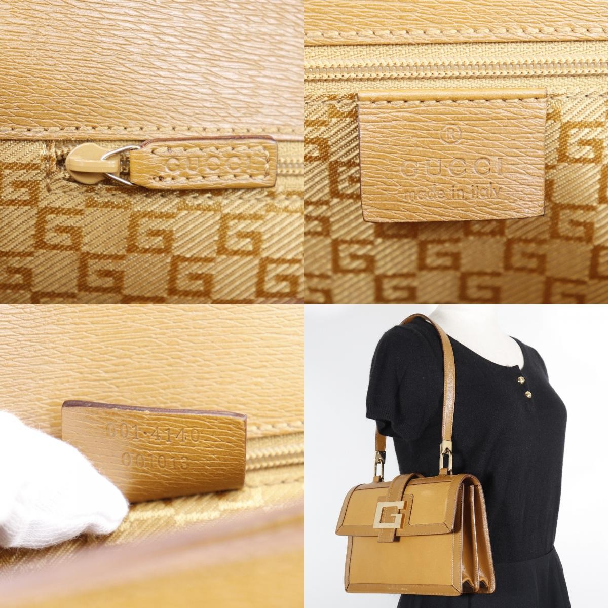 Gucci Interlocking G Buckle Messenger Bag Leather, BROWN, LEATHER, Shoulder bag