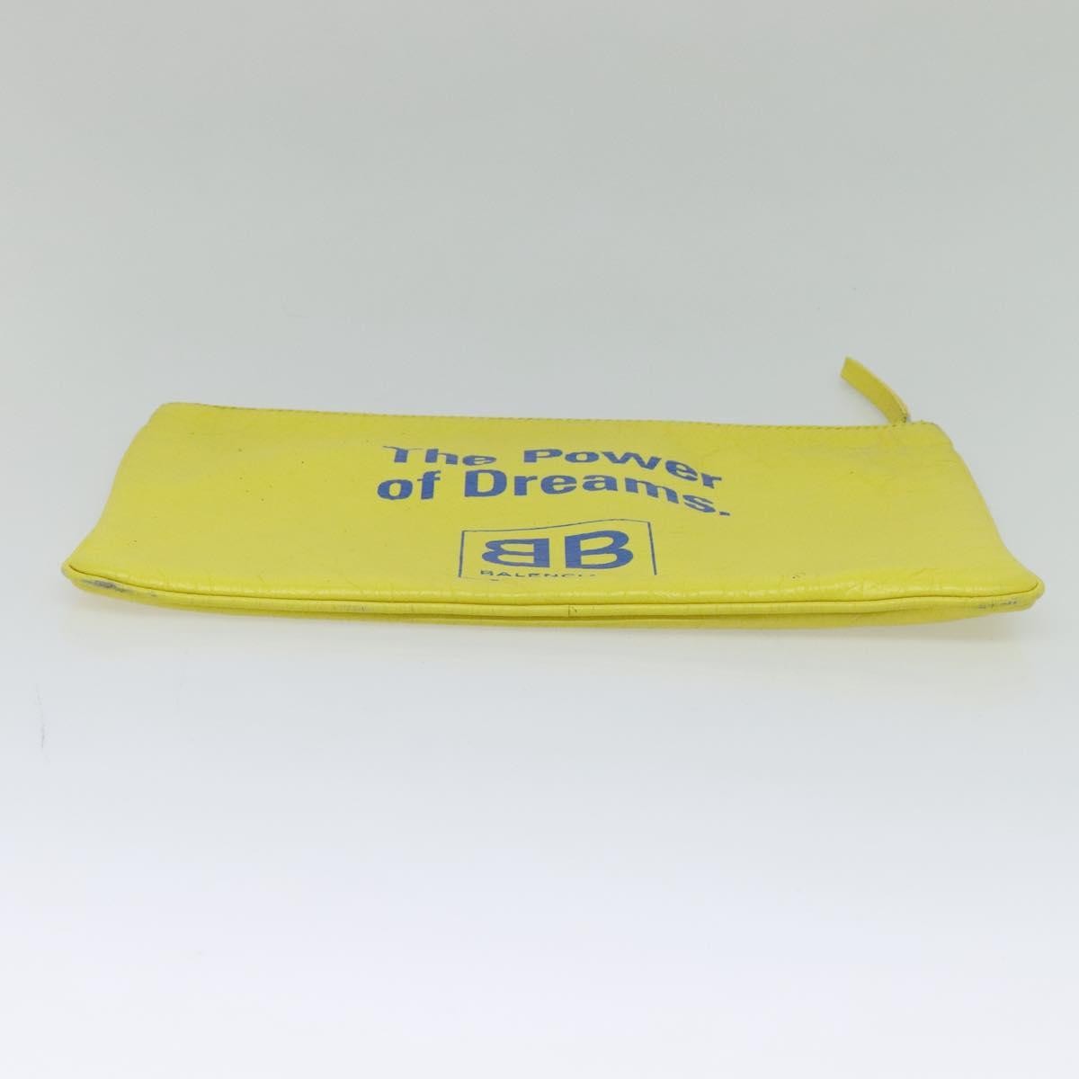 Balenciaga Supermarket Pouch Leather, YELLOW, LEATHER, Clutche & pouche