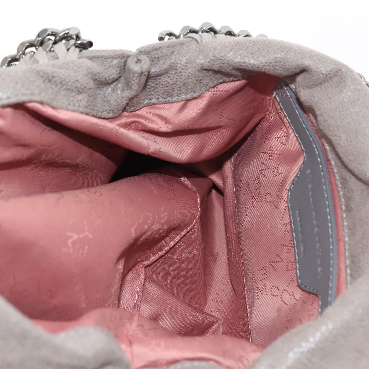 Stella McCartney Falabella Fold Over Crossbody Bag Faux Leather, GRAY, POLYESTER, Crossbody bag