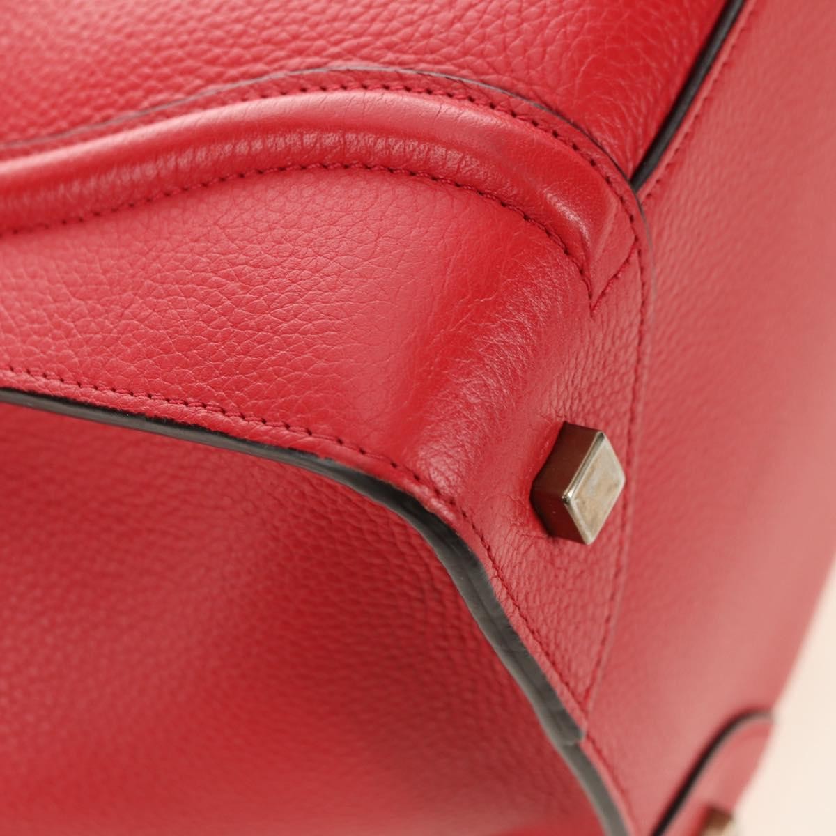 Celine Luggage Bag Grainy Leather, Red, Leather, Handbag
