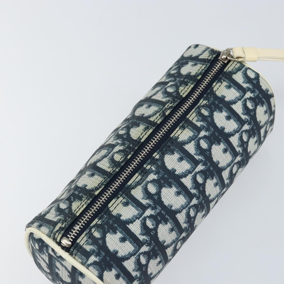 Christian Dior Vintage Trotter Pouch Canvas, NAVY, CANVAS, Clutche & pouche