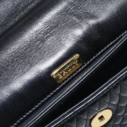 Bally Vintage Handbag Quilted Leather, BLACK, LEATHER, Handbag