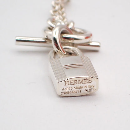Hermes Cadenas Kelly Pendant Necklace Sterling Silver, SILVER, SILVER, Necklace