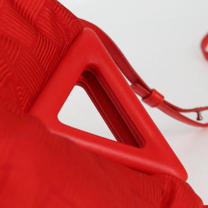 Bottega Veneta Point Shoulder Bag Chunky Knit Fabric, RED, NYLON, Shoulder bag
