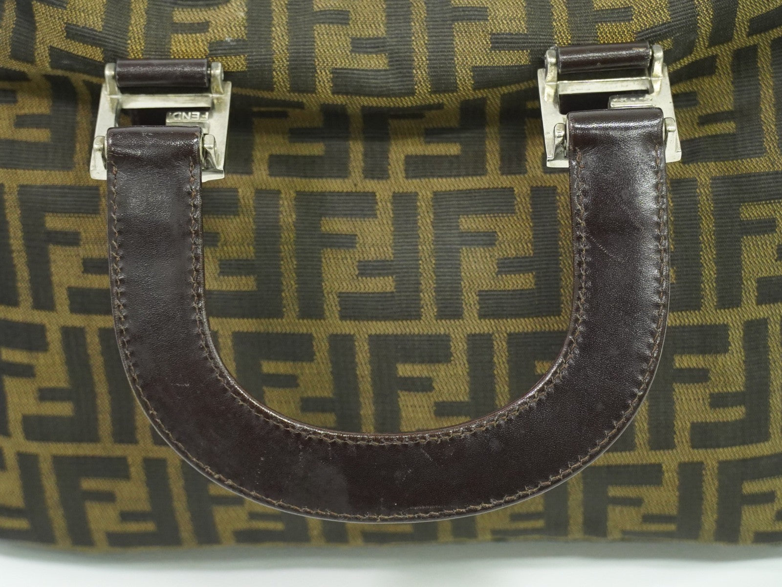 Fendi Zucca Tote bag FF motif, BROWN, CANVAS, Handbag