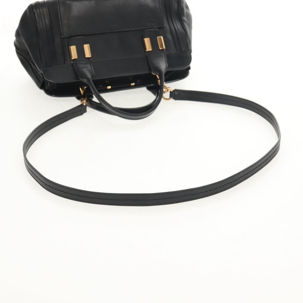 Chloe Alice Satchel Leather, BLACK, LEATHER, Handbag