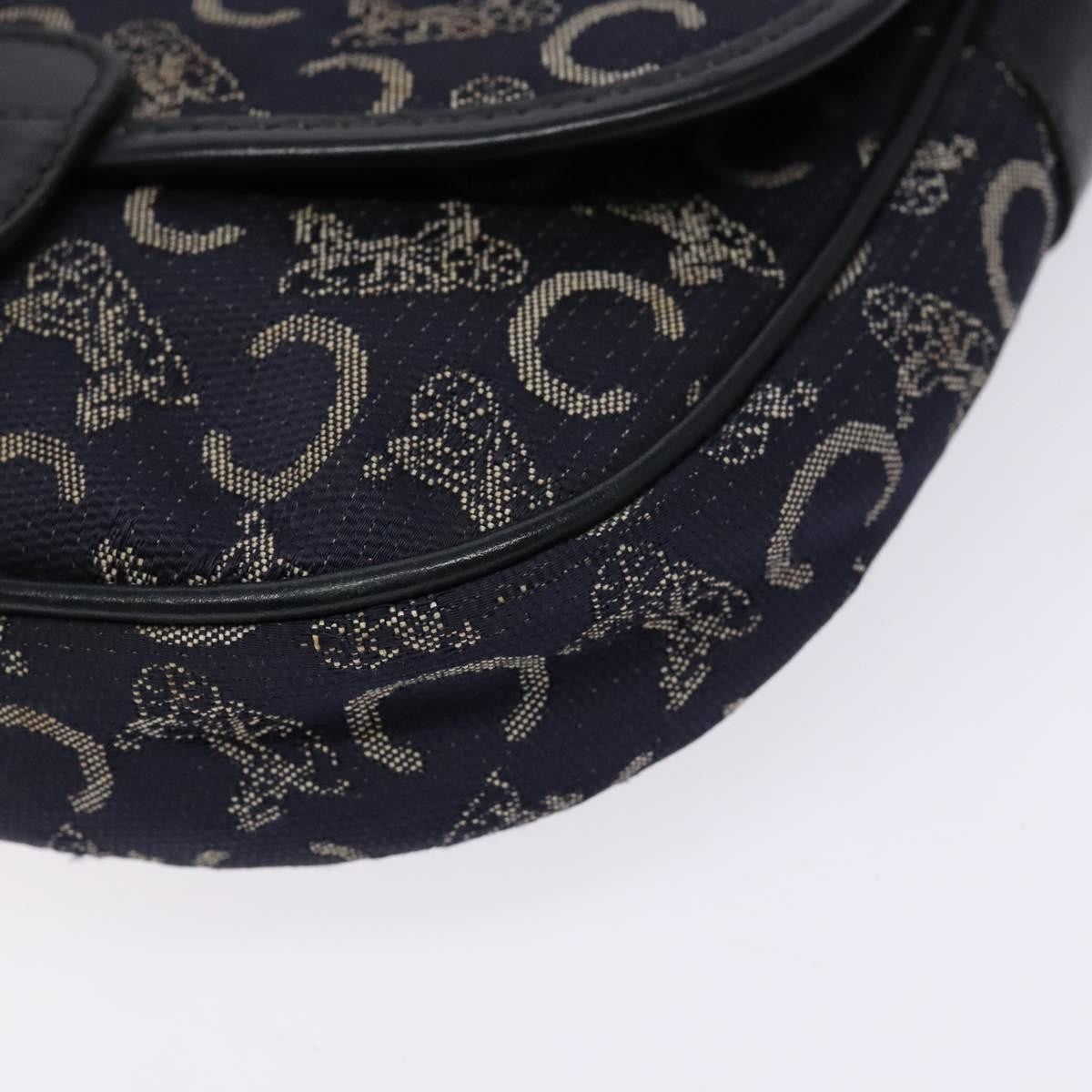 Celine C Sulky Shoulder bag Canvas and Leather, NAVY, CANVAS, Shoulder bag