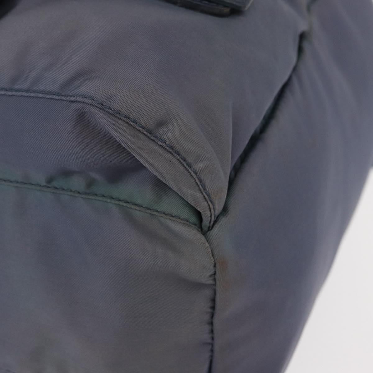 Prada Vela Double Front Pocket Backpack Tessuto with Saffiano Leather, BLUE, NYLON, Backpack