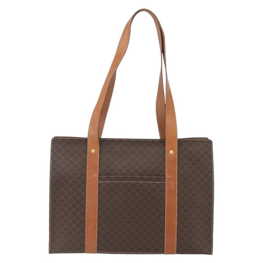 Celine Vintage Macadam Tote bag Canvas and Leather, BROWN, CANVAS, Tote bag