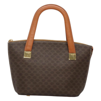Celine Macadam Handbag Macadam with leather, BROWN, CANVAS, Handbag