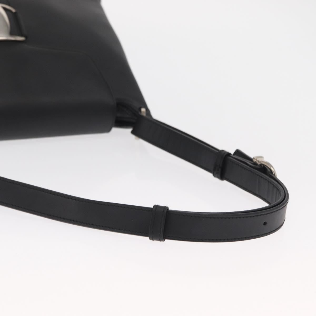 Salvatore Ferragamo Vala Shoulder Bag Leather, BLACK, LEATHER, Shoulder bag