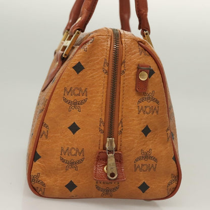 MCM Visetos Handbag Canvas and Leather, BROWN, CANVAS, Handbag