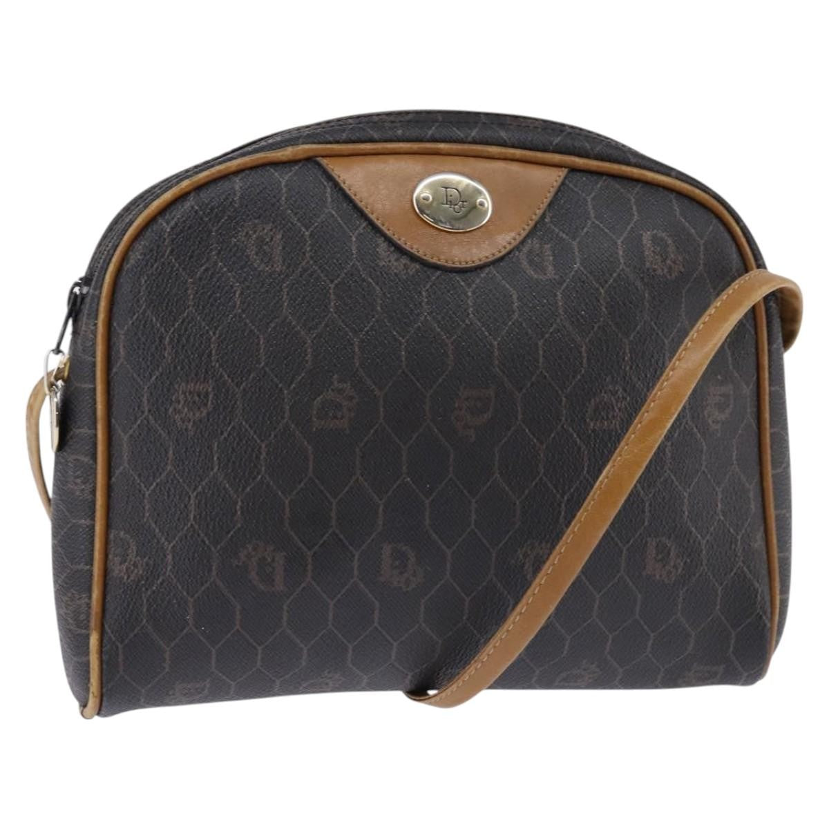 Christian Dior Vintage Honeycomb Shoulder Bag Canvas, BLACK, CANVAS, Shoulder bag