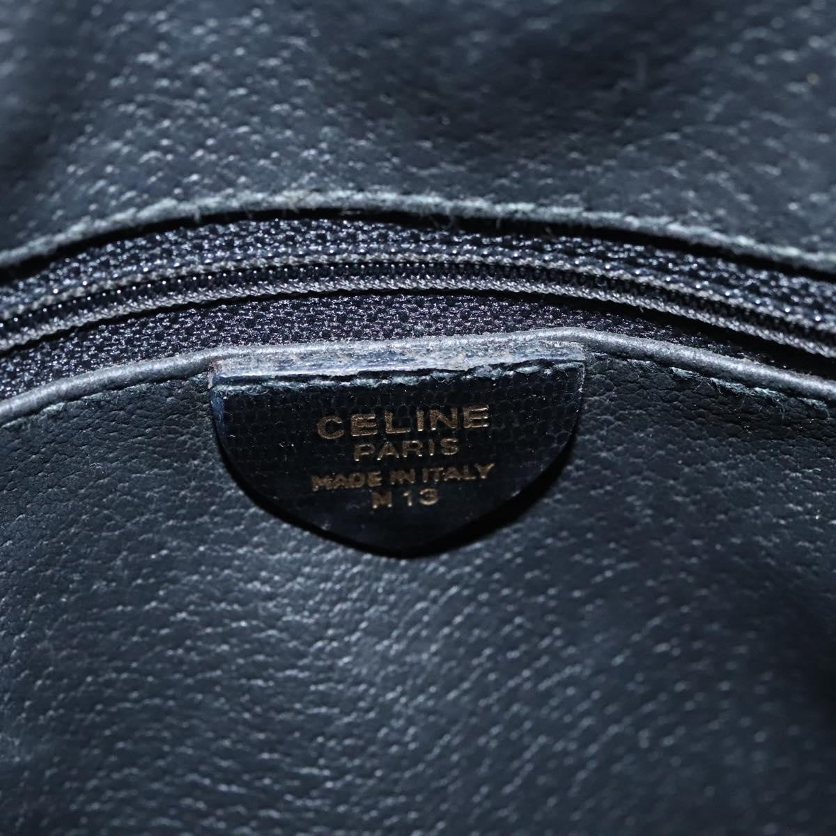 Celine Circle Logo Handbag Leather, BLACK, LEATHER, Handbag