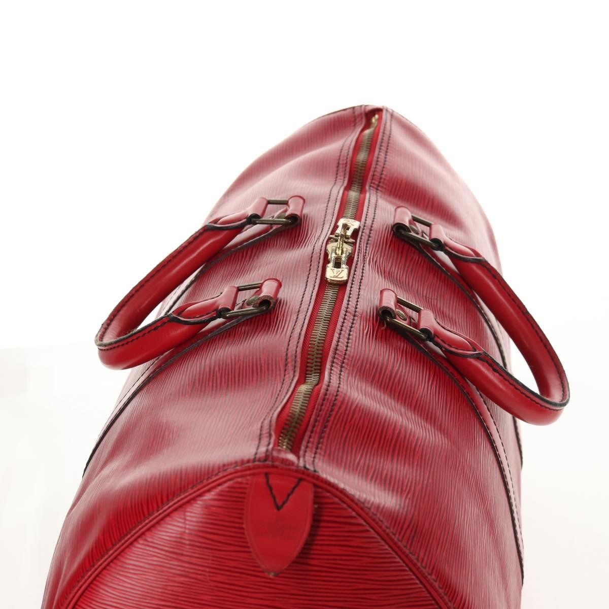 Louis Vuitton Keepall Bag Epi Leather, RED, LEATHER, Travel bag