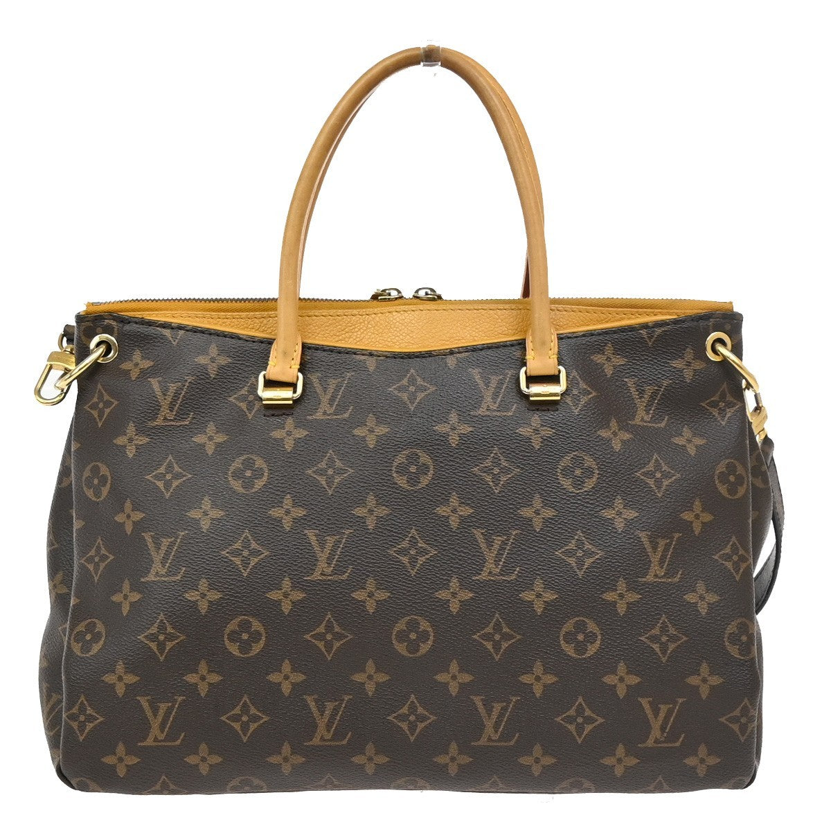 Louis Vuitton Pallas Tote Monogram Canvas with Leather, BROWN, CANVAS, Tote bag