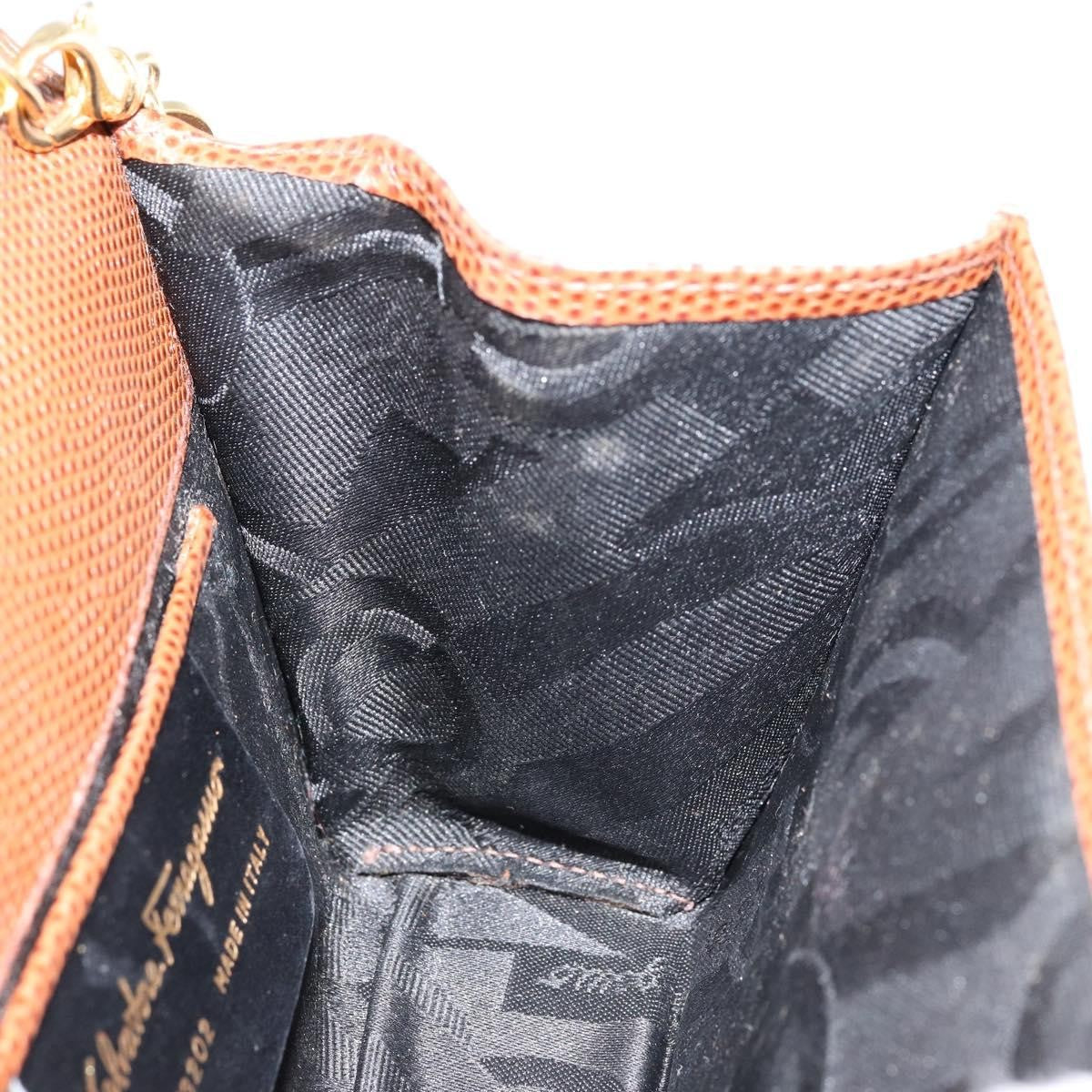 Salvatore Ferragamo Vala Shoulder Bag Embossed Leather, BROWN, LEATHER, Shoulder bag