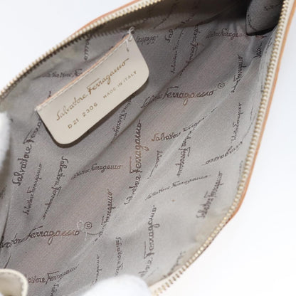 Salvatore Ferragamo Gancini Shoulder Bag Leather, BEIGE, LEATHER, Shoulder bag