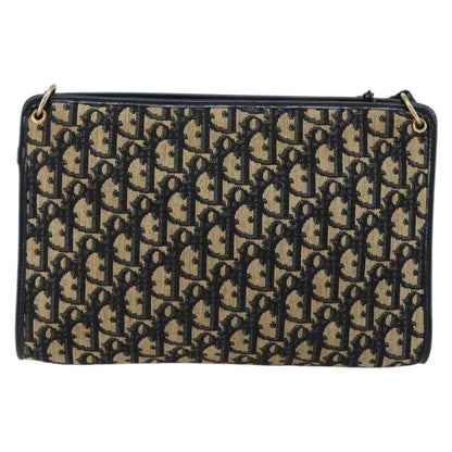 Christian Dior Vintage Trotter Shoulder Bag Canvas, NAVY, CANVAS, Shoulder bag