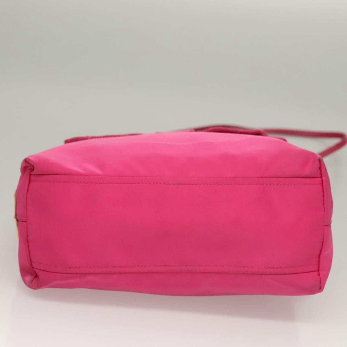 Prada Logo Bow Convertible Tote Tessuto with Leather, PINK, NYLON, Tote bag