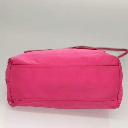 Prada Logo Bow Convertible Tote Tessuto with Leather, PINK, NYLON, Tote bag