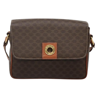 Celine Vintage Macadam Shoulder Bag Canvas, BROWN, CANVAS, Shoulder bag