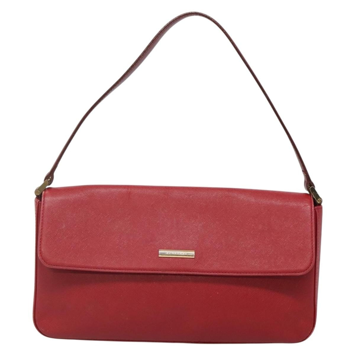 Burberry Vintage Handbag Leather, RED, LEATHER, Handbag