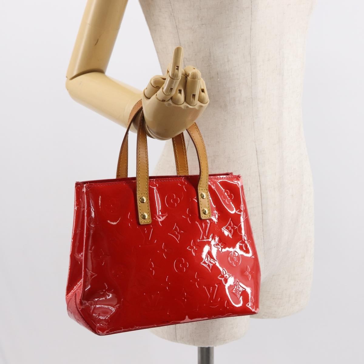 Louis Vuitton Reade Handbag Monogram Vernis, RED, PATENT_LEATHER, Handbag