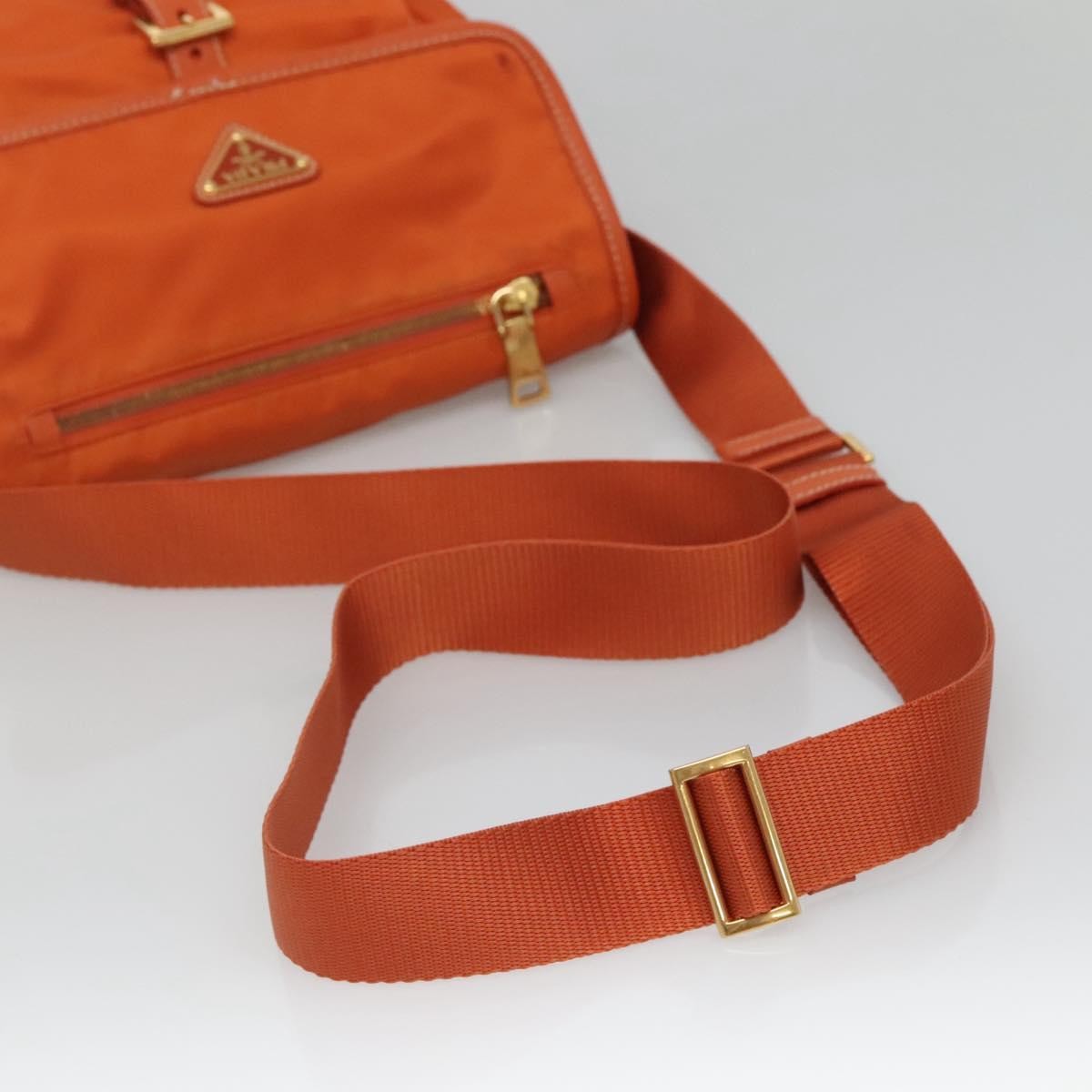 Prada Buckle Messenger Bag Tessuto, ORANGE, NYLON, Crossbody bag