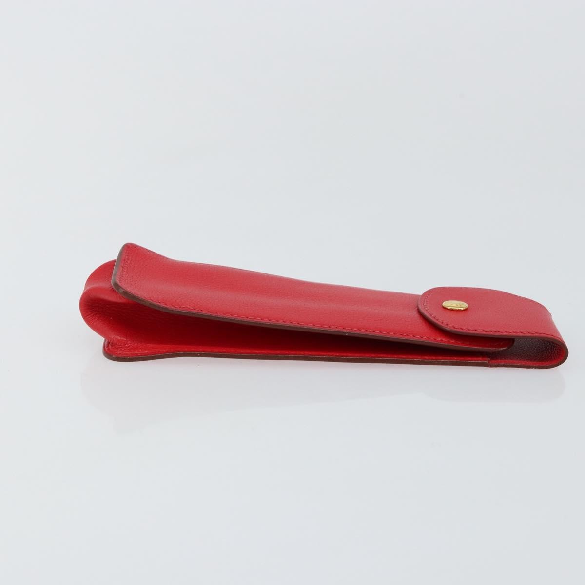 Hermes Glasses Case Leather, RED, LEATHER, Wallets