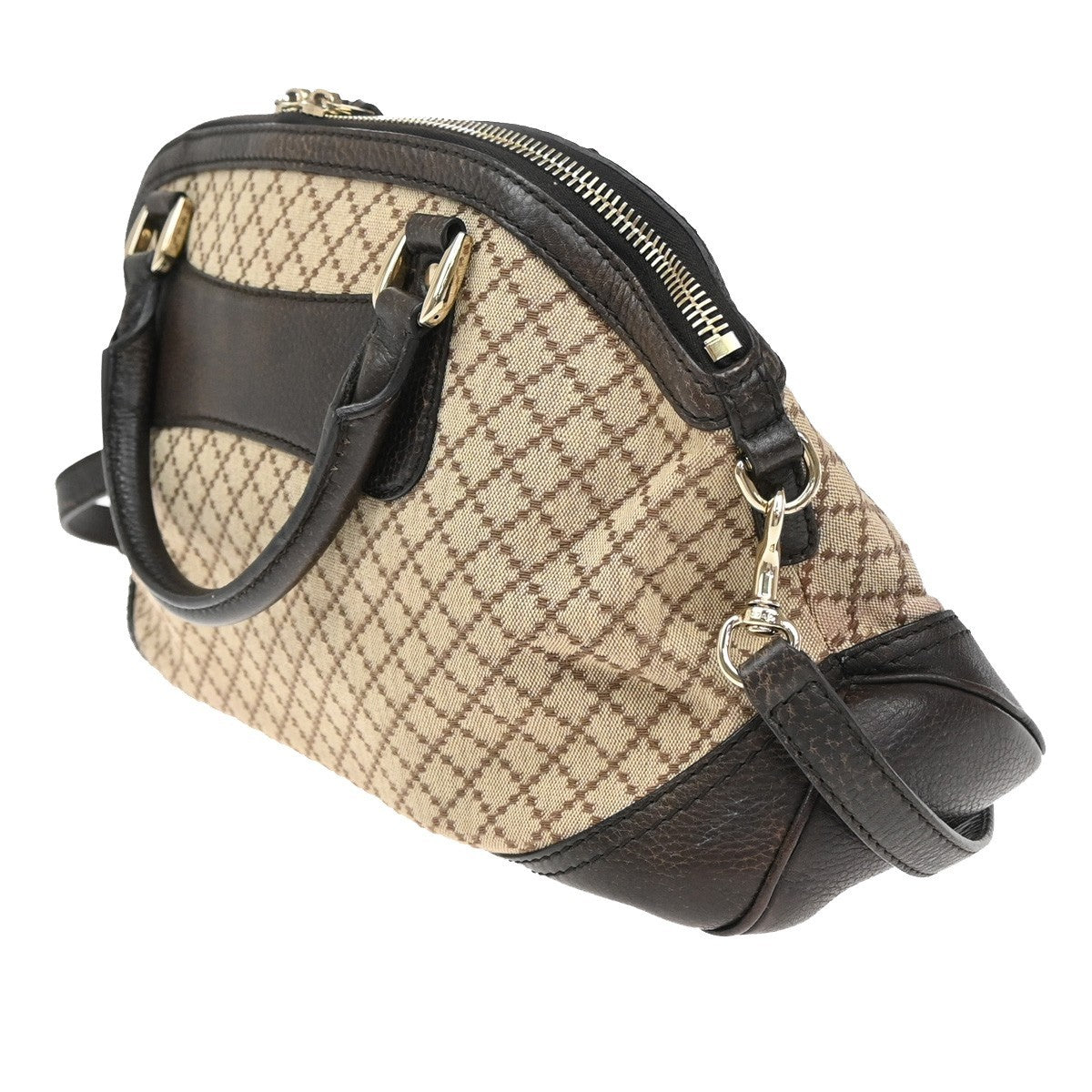 Gucci Vintage Wristlet Clutch Leather, BROWN, CANVAS, Clutche & pouche