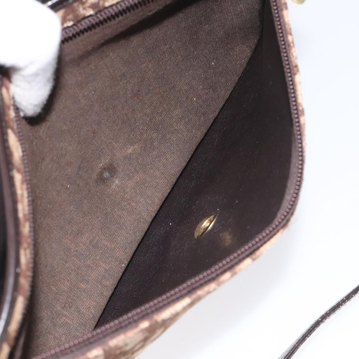 Christian Dior Vintage Trotter Shoulder Bag Canvas, BROWN, CANVAS, Shoulder bag